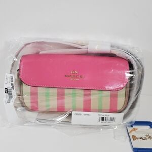 NWT Coach Hailey Flap Bag With Plaid Print